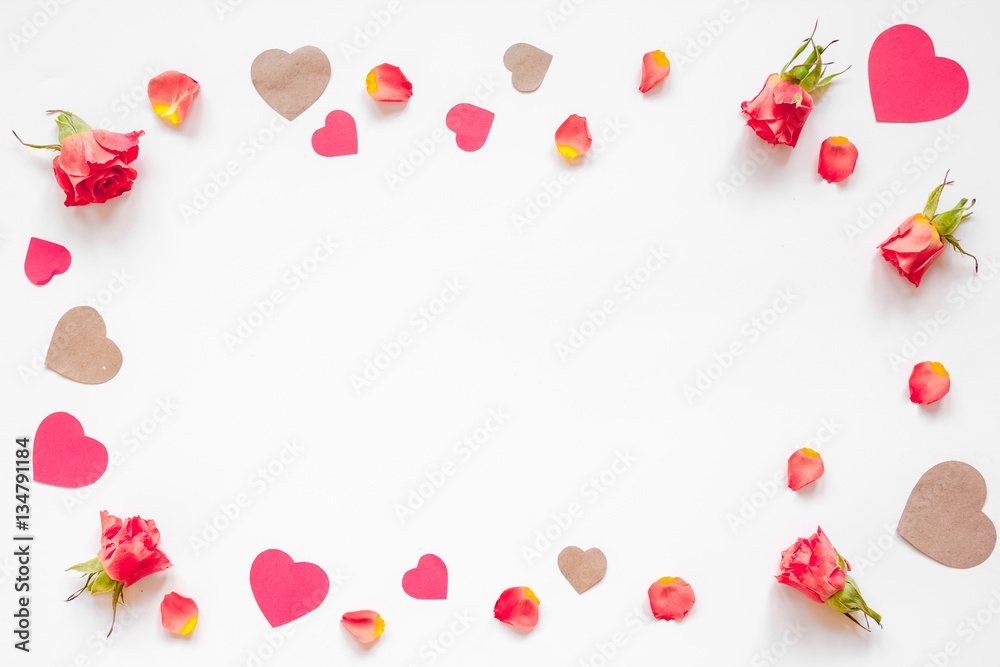 concept of Valentines Day with heart background mock up