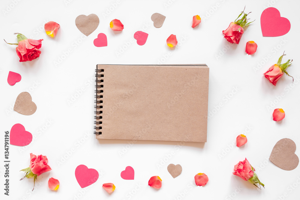 concept of Valentines Day with heart background mock up