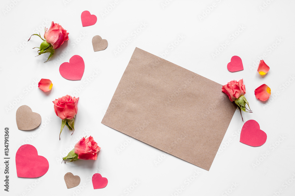 concept of Valentines Day with heart background mock up