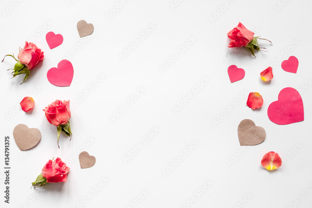 concept of Valentines Day with heart background mock up