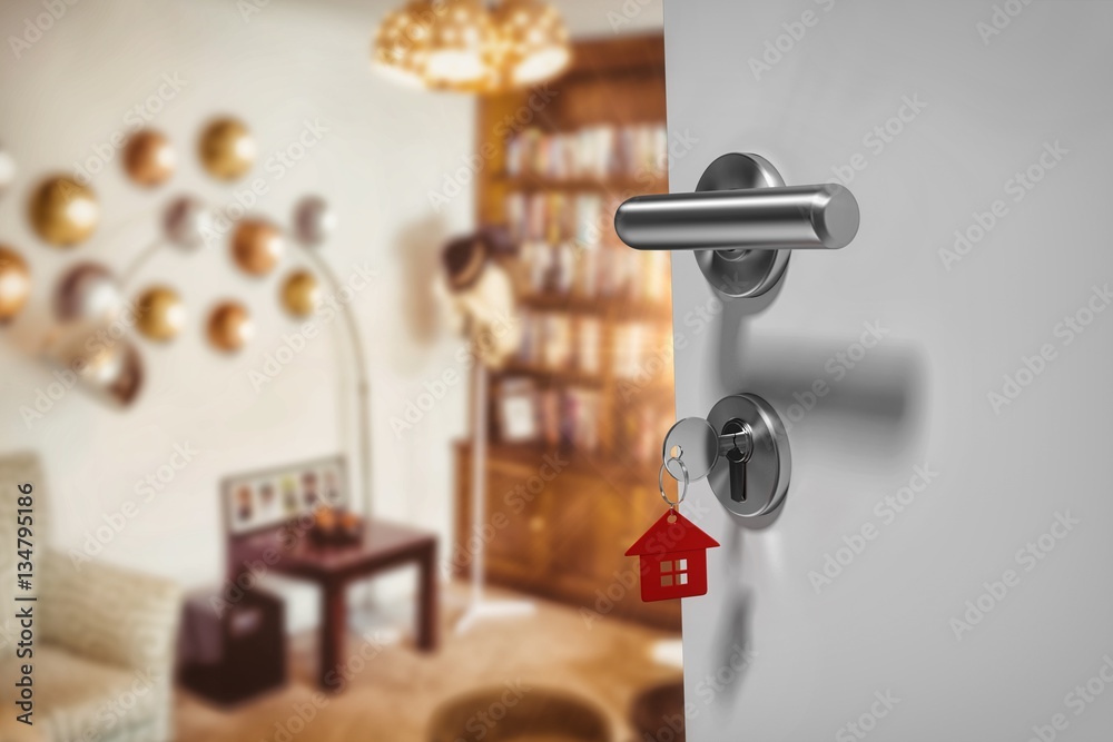 Composite image of digitally generated image of doorknob