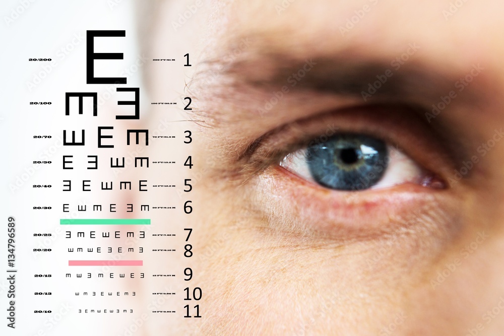 Composite image of eye test