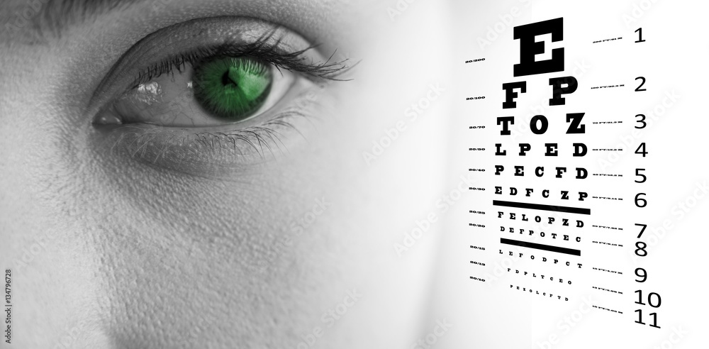 Composite image of eye test