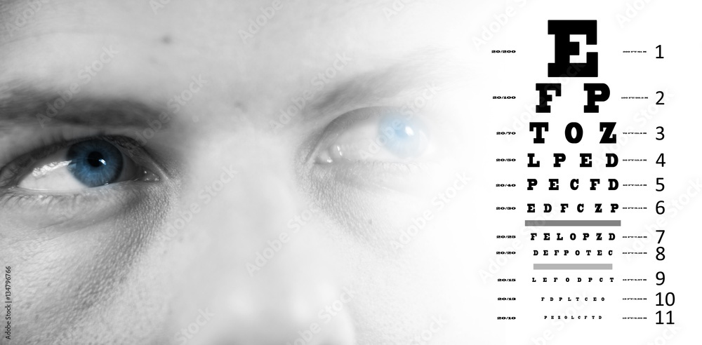 Composite image of eye test