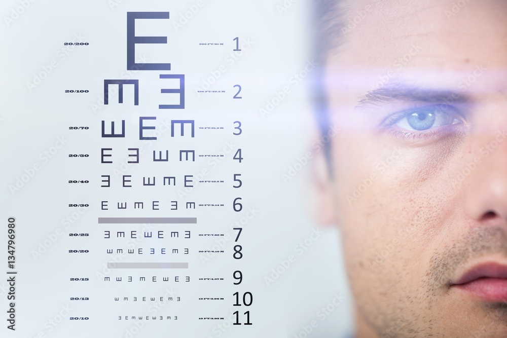 Composite image of eye test