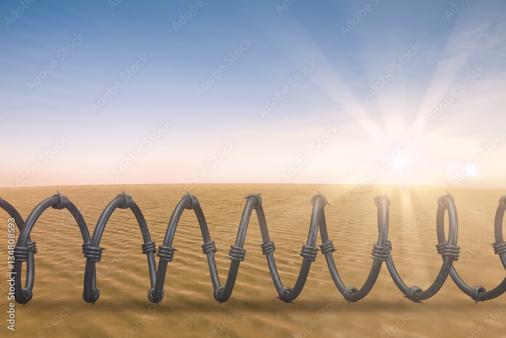 Composite image of curled wire against white background 3d