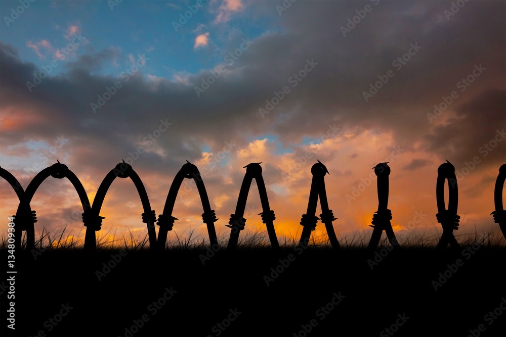 Composite image of curled wire against white background 3d