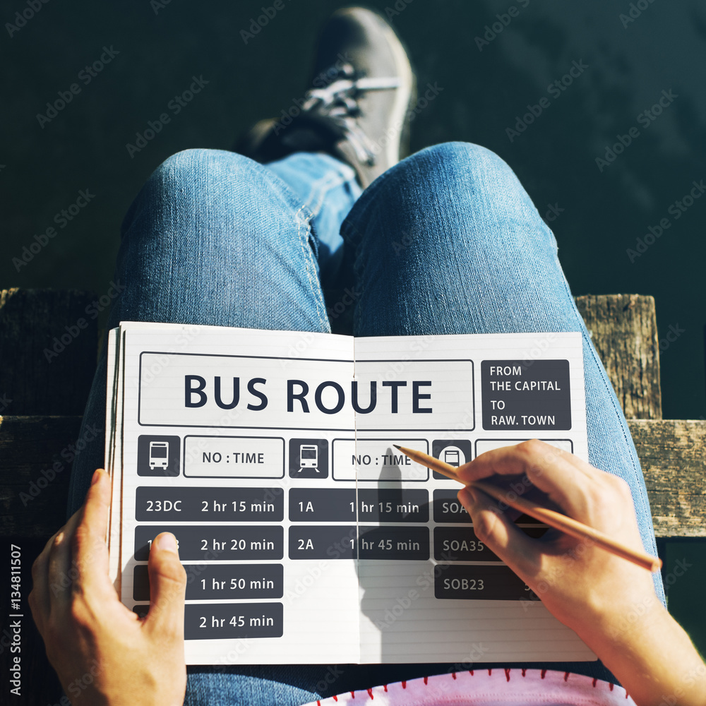 Bus Route Express Terminal Schedule Concept