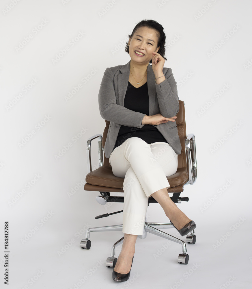 Business Woman Career Cheerful Confident Concept