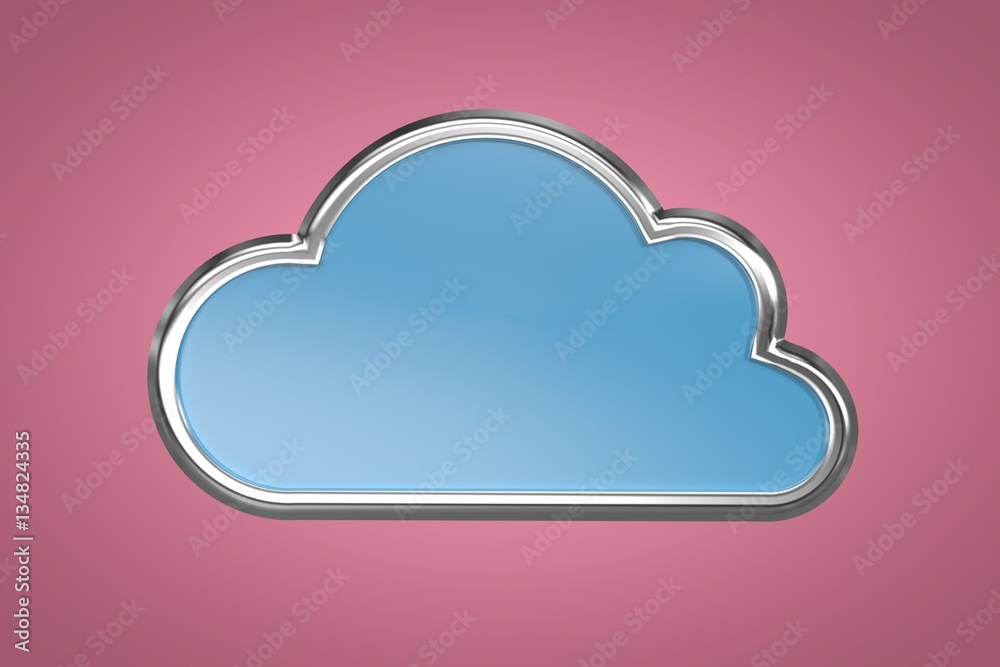 Composite image of blue cloud shape on white background