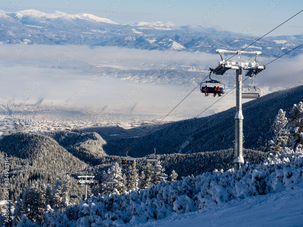 BANSKO, Bulgaria. January, 2017. Its winter resort in Bulgaria with long ski runs and the rich cult