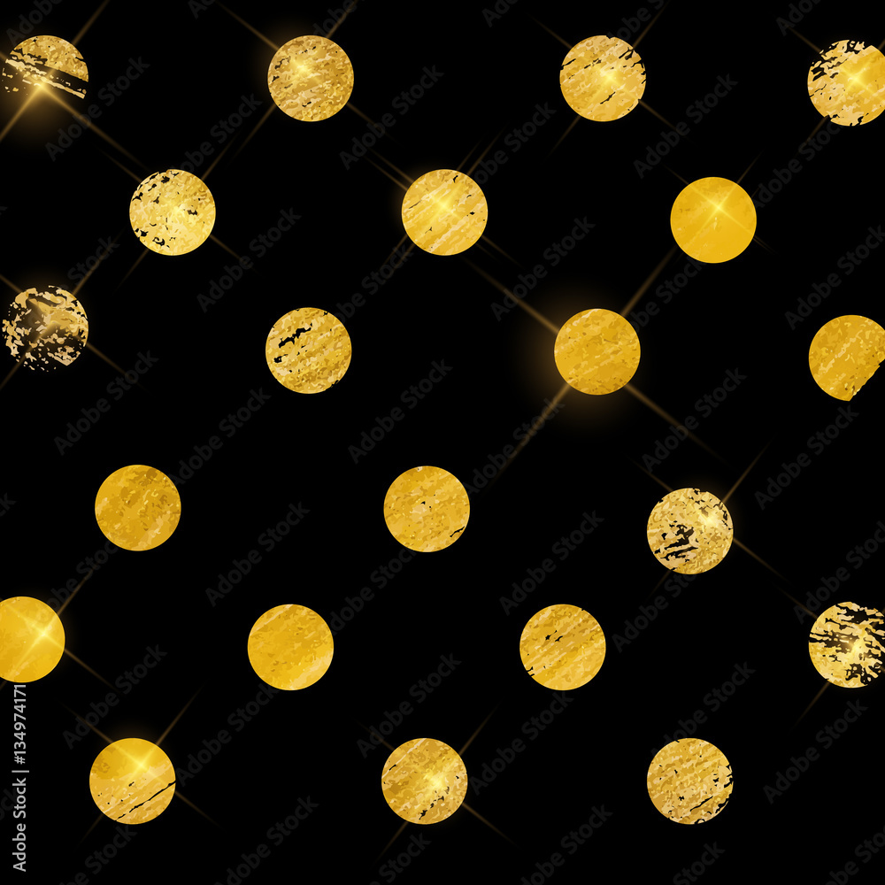 Gold Paint Glittering Textured Art Illustration. Vector Illustra