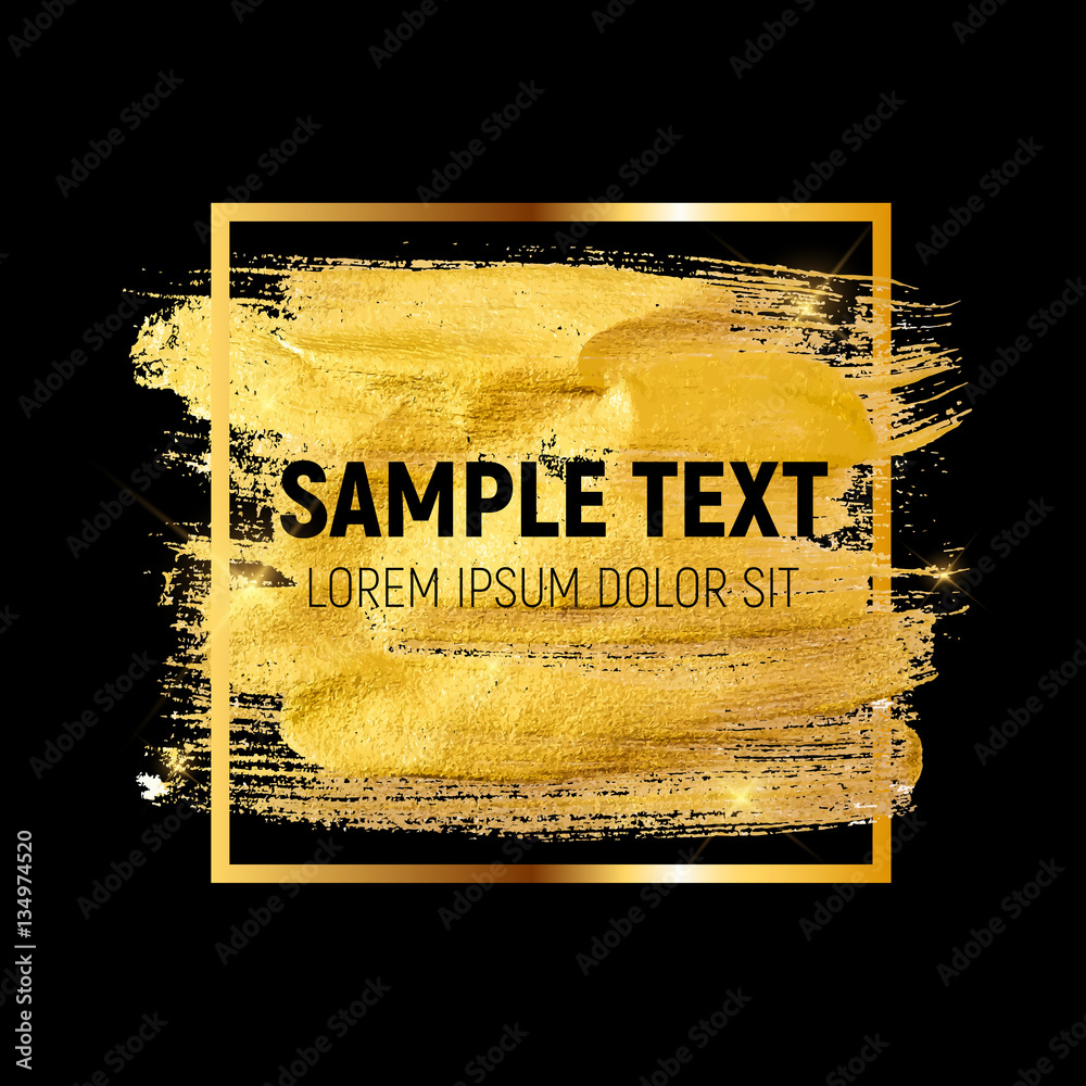 Gold Paint Glittering Textured Art Illustration. Vector