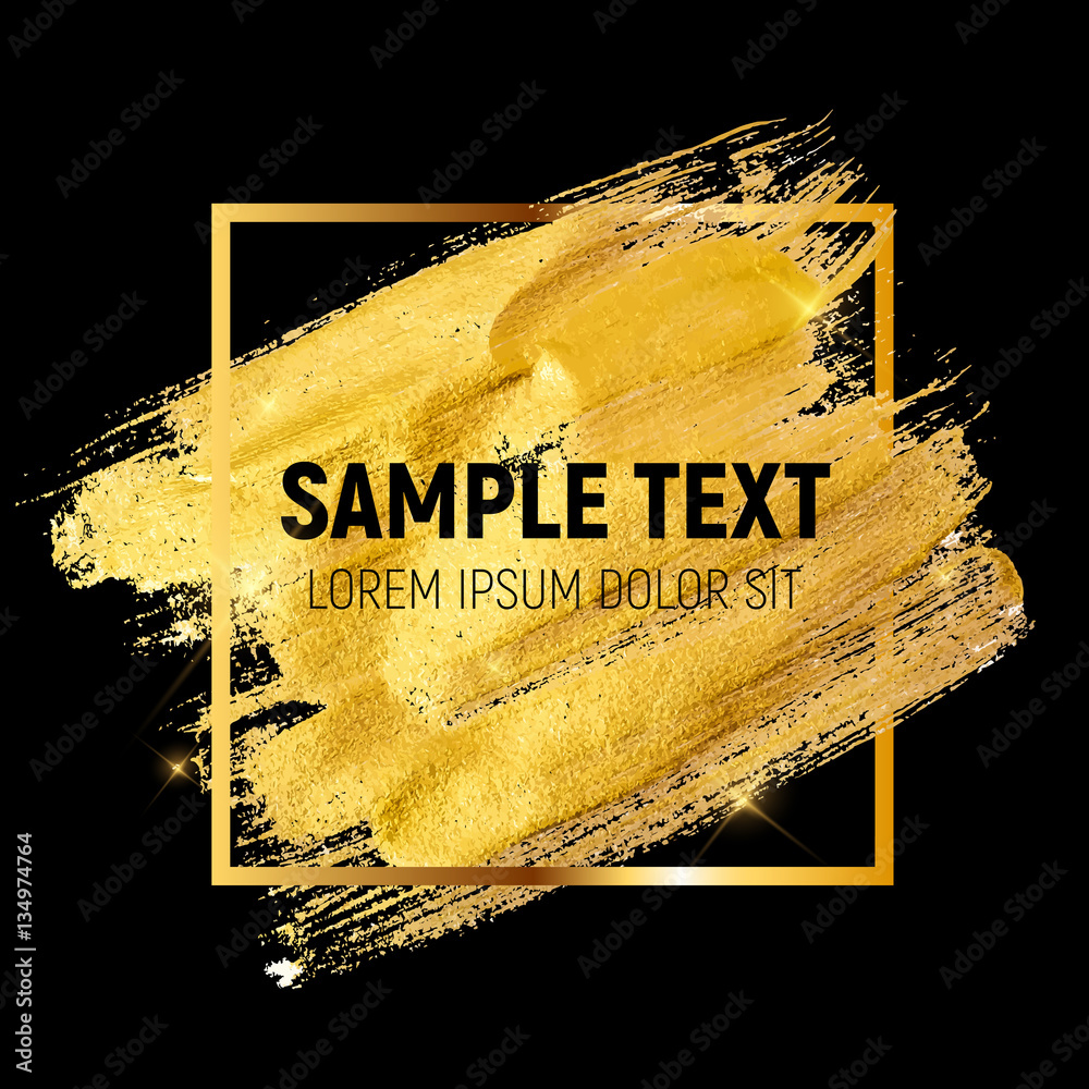 Gold Paint Glittering Textured Art Illustration. Vector