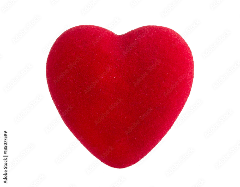 Red heart isolated on white background