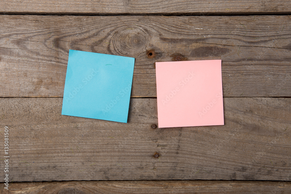 sticky notes on the blank blackboard