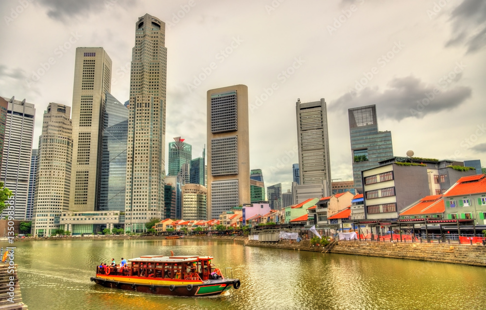 Heritage boat on the Singapore River