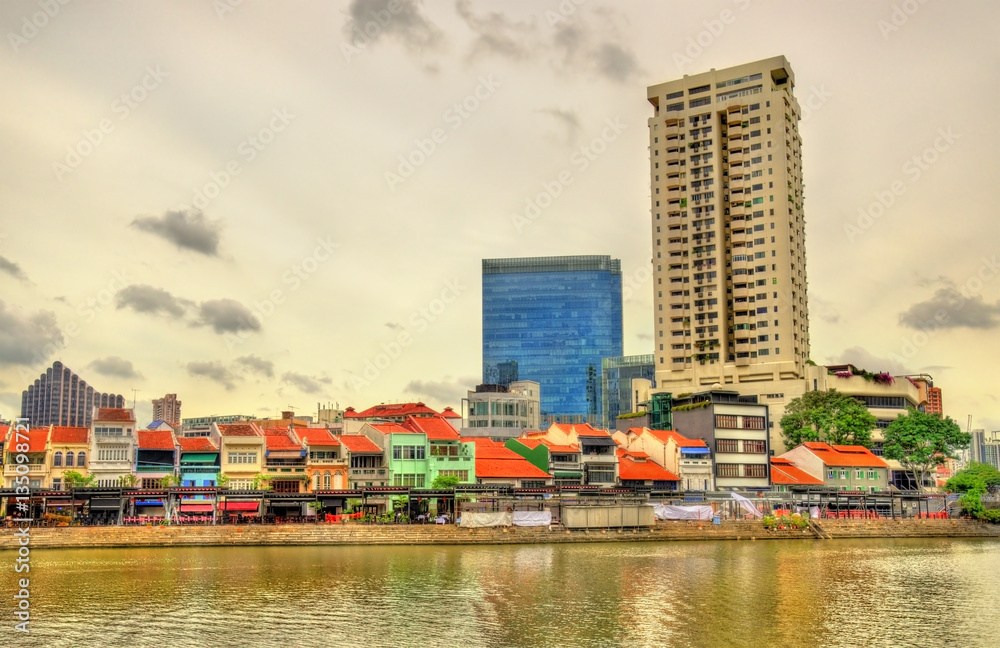 Boat Quay, a historical district of Singapore