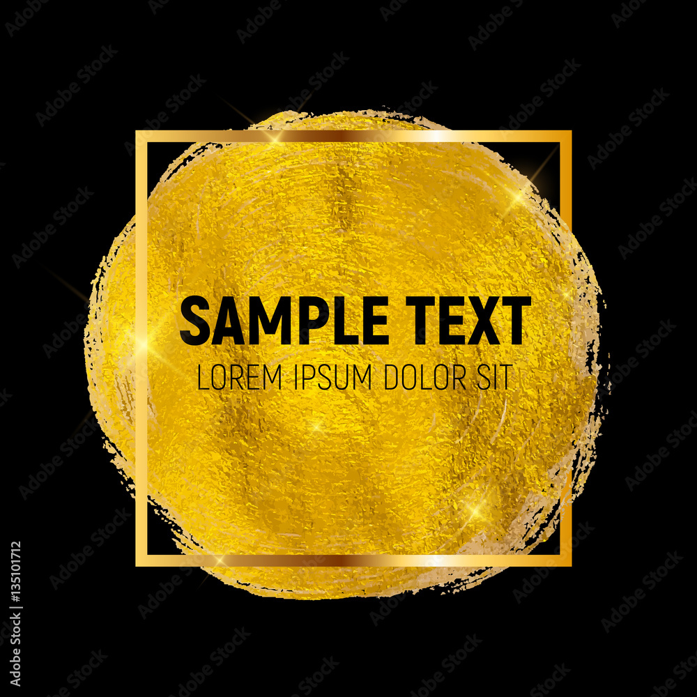 Gold Paint Glittering Textured Art. Vector Illustration