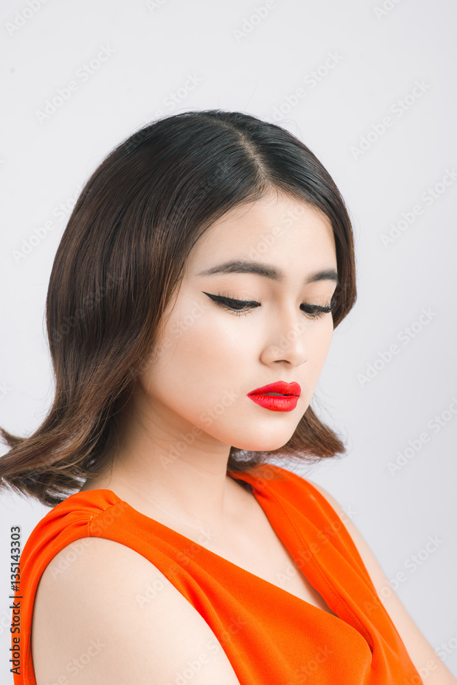 Beauty Woman face Portrait. Beautiful hairstyle Youth and Bride