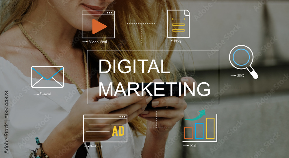 Digital Marketing Media Technology Graphic Concept