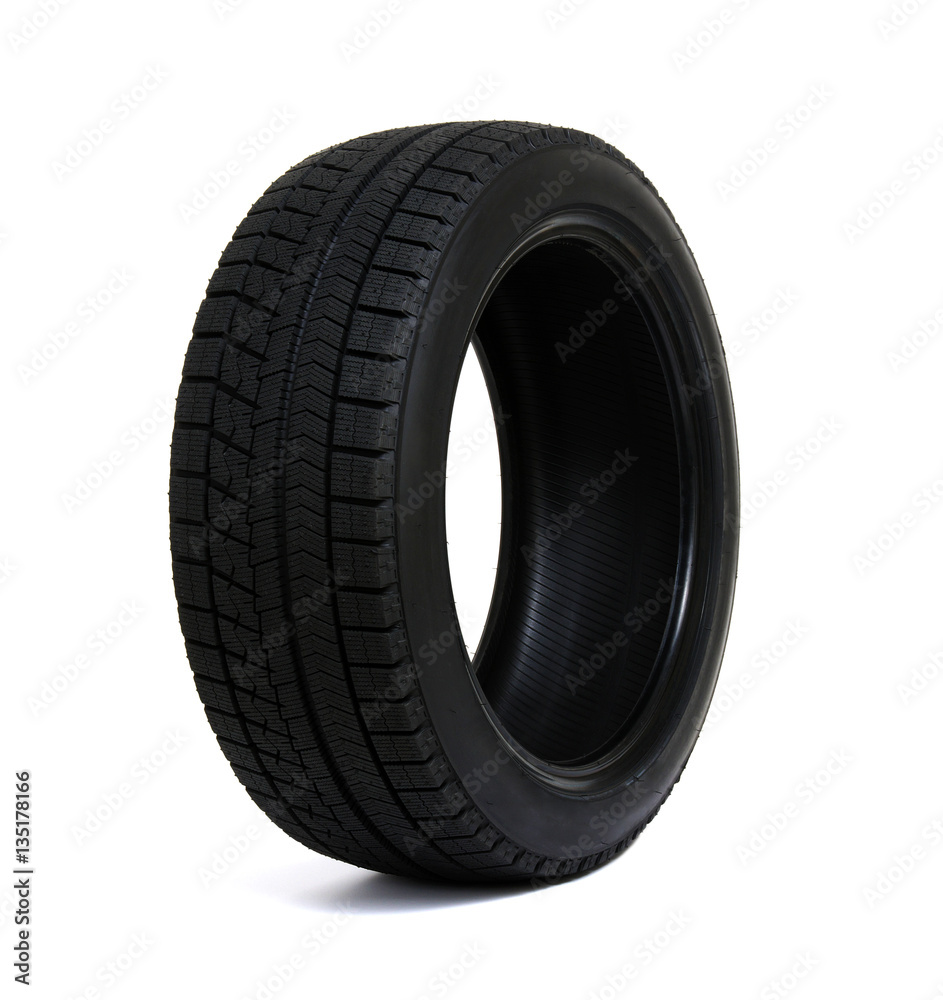 Car tire isolated on white