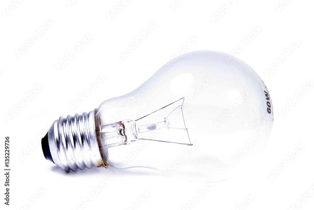 light bulb on white background