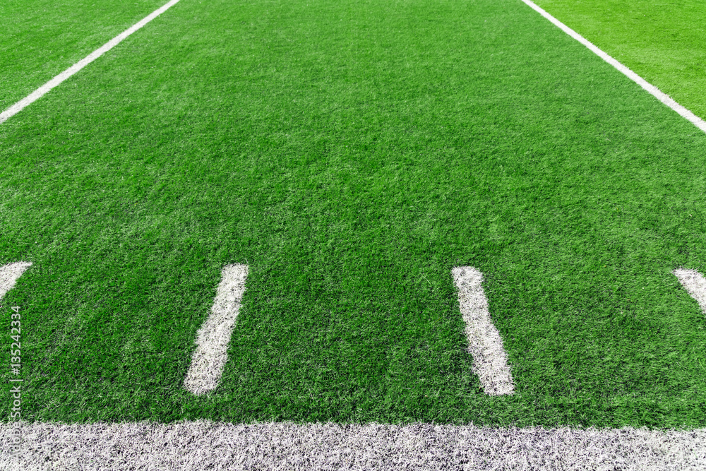 Football field with yard lines