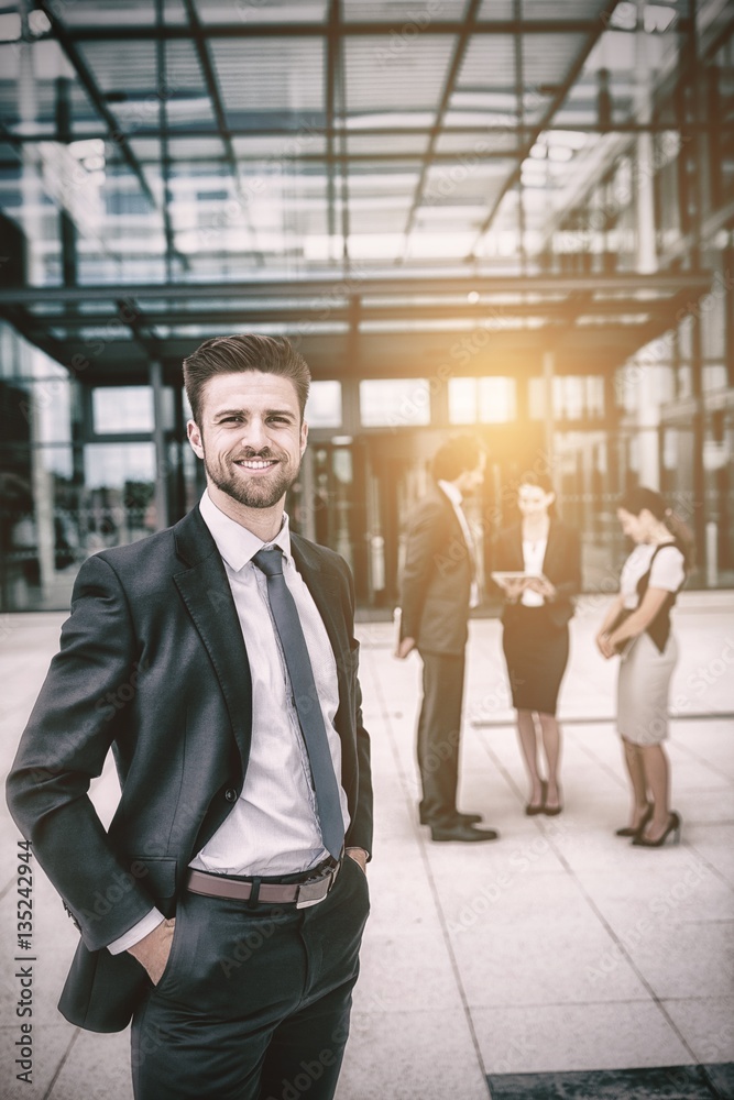 Portrait of happy businessman