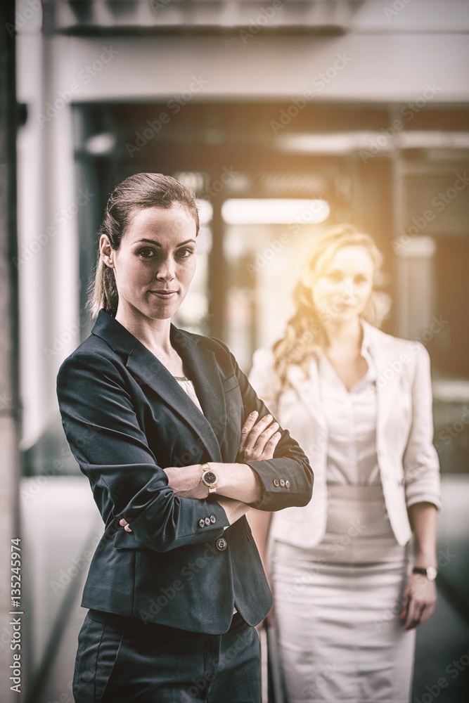 Confidence businesswoman standing in office