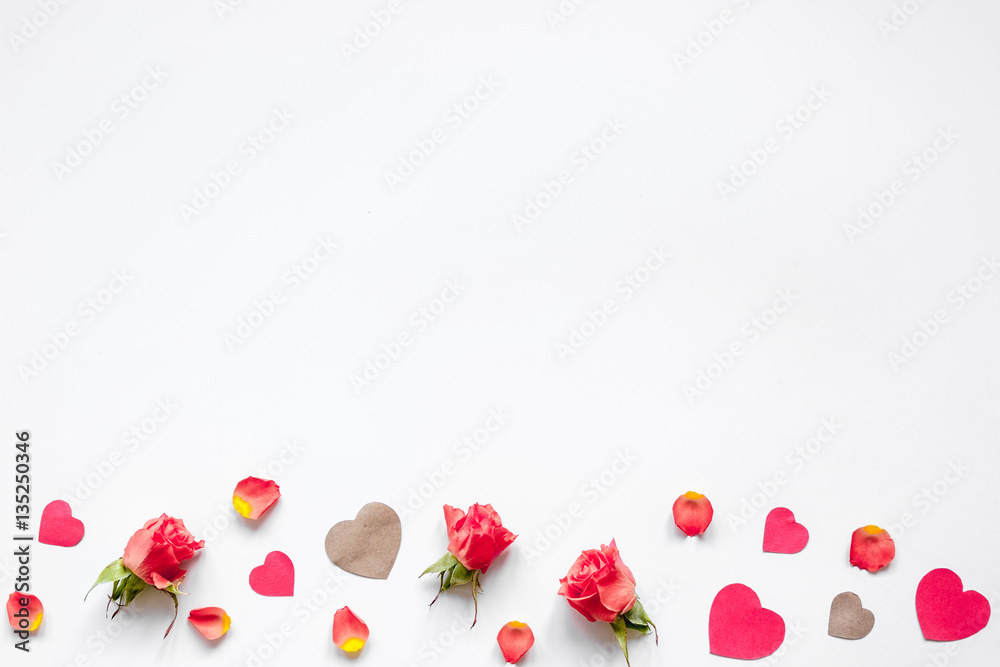 concept of Valentines Day with heart background mock up