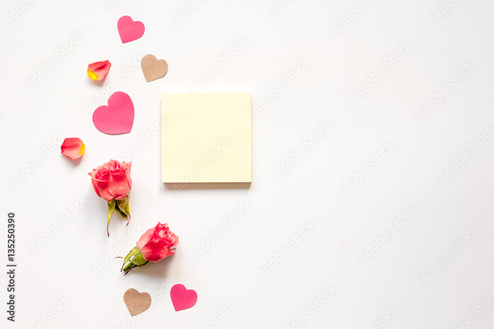 concept of Valentines Day with heart background mock up