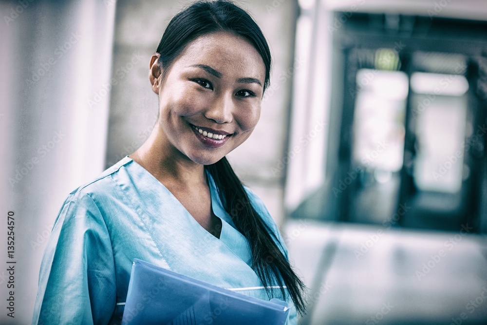 Smiling nurse in hospital