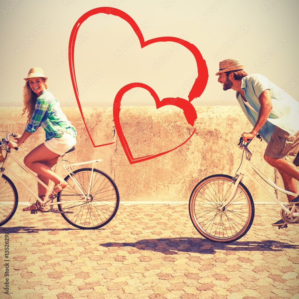 couple riding bicycles