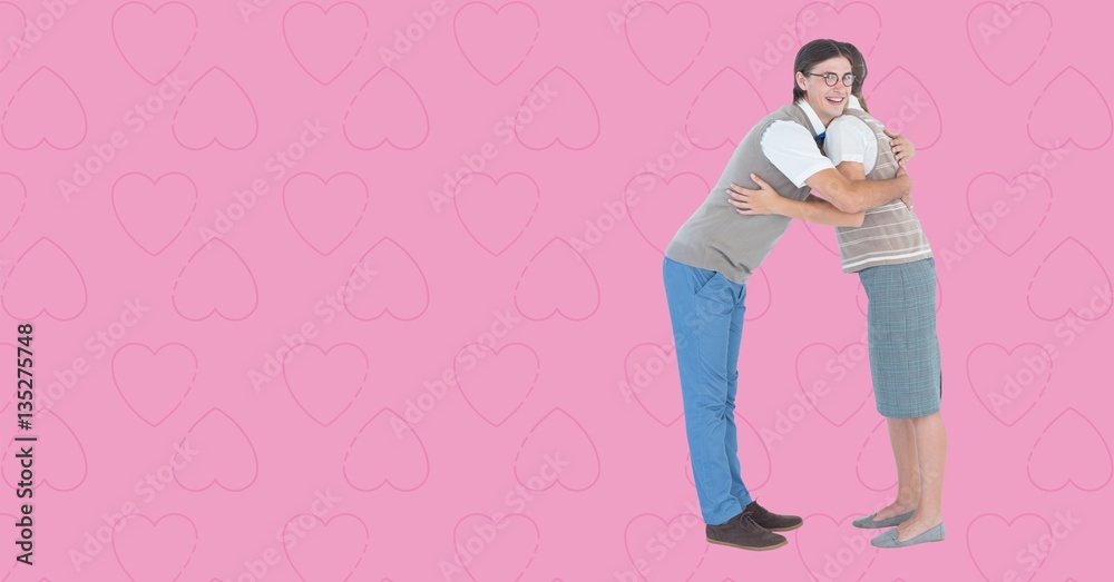 Digital composite of loving couple 