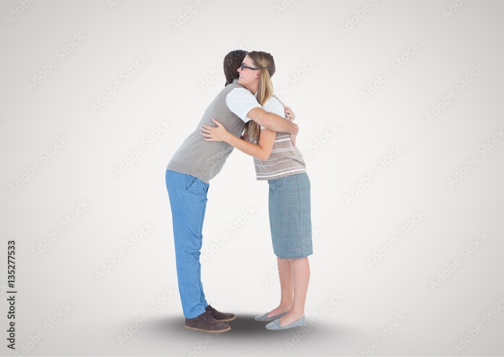 Digital composite of loving couple 