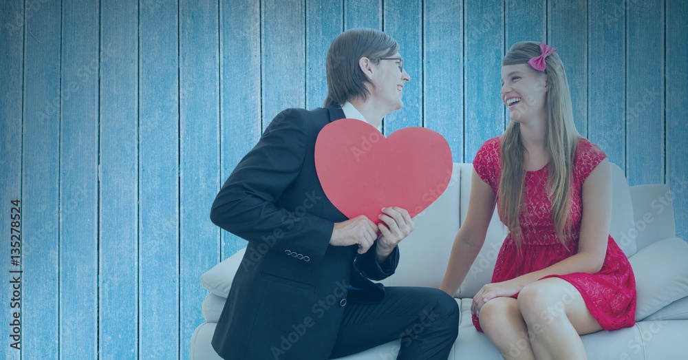 Digital composite of loving couple 