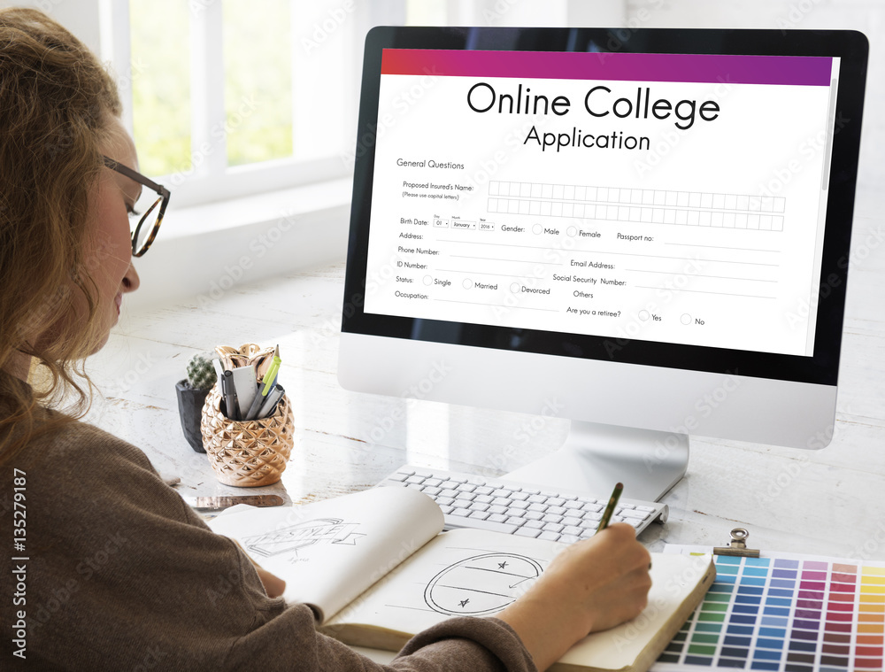 Online College Application Form Concept