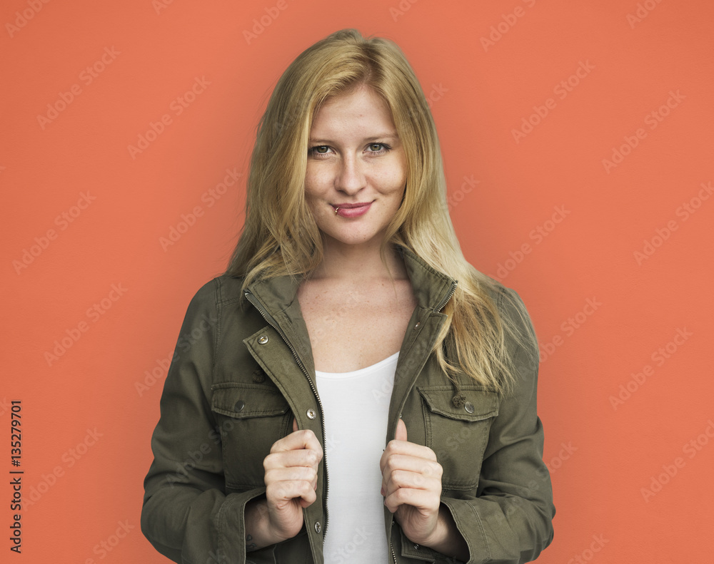 Young Woman Smiling Cheerful Concept