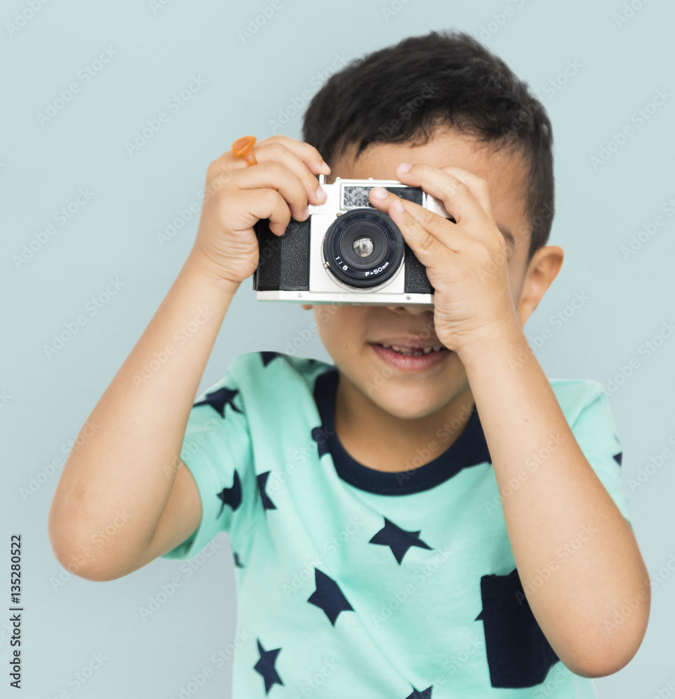 Cheerful Cute Kid Having Fun Concept