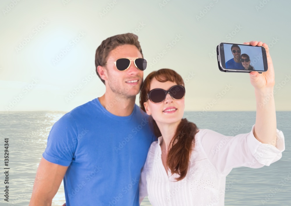 Digital composite of loving couple 