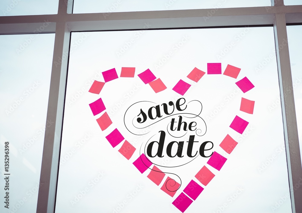 Save the date graphic on window