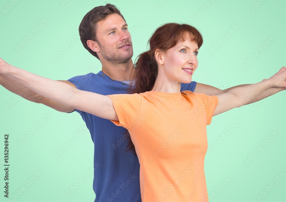 Digital composite of loving couple