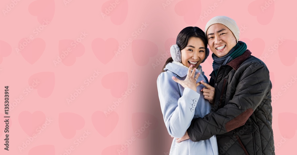 Digital composite of loving couple