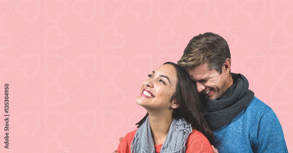 Digital composite of loving couple