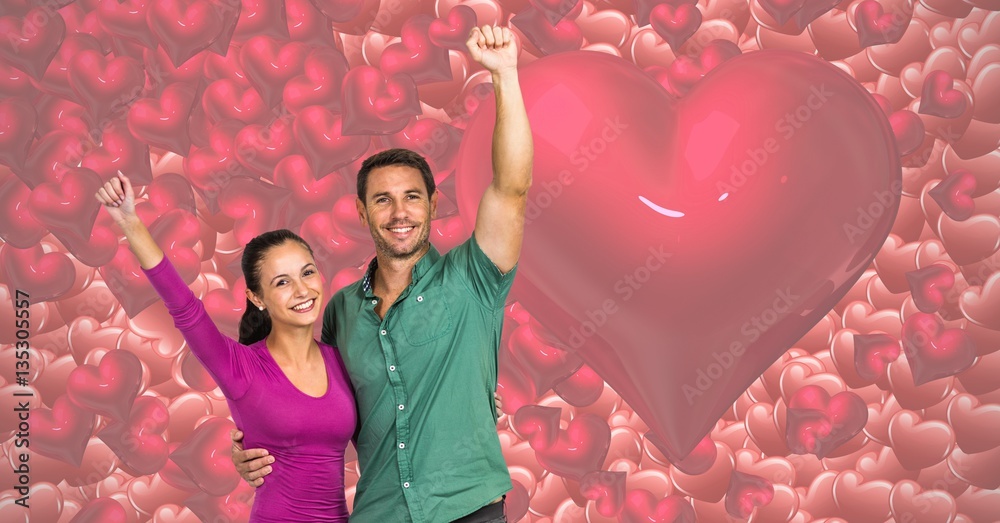 Digital composite of loving couple