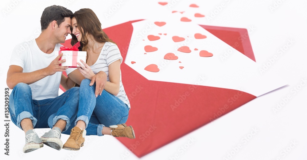 Digital composite of loving couple