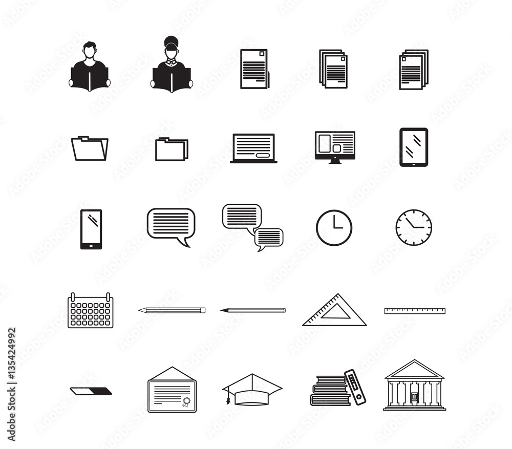 Various vector signs of education