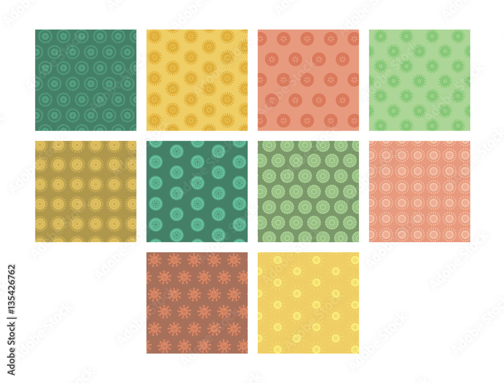 Vector image of floral patterns