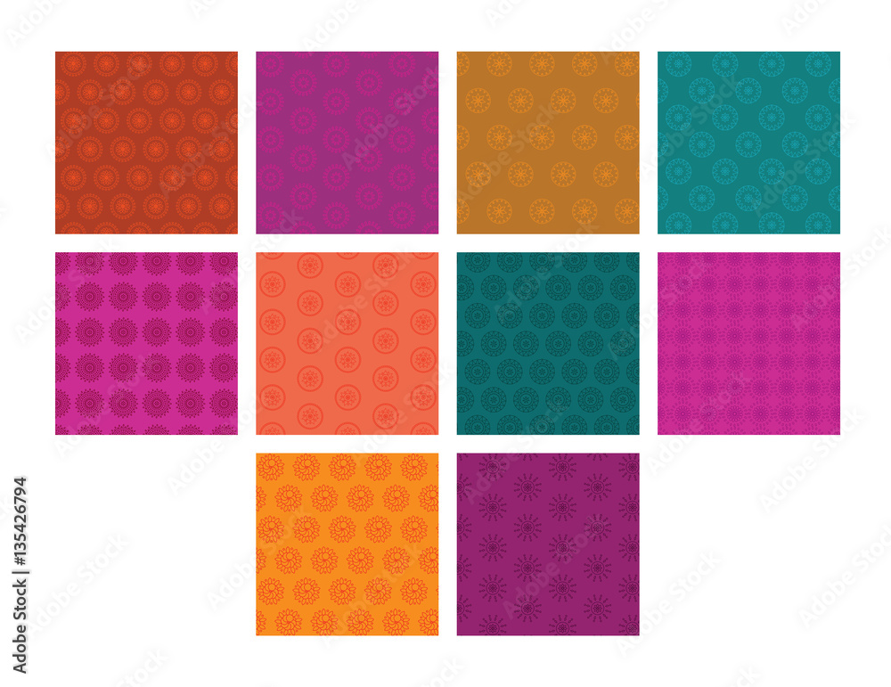 Vector image of floral patterns